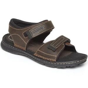 NEW!! Rockport Men's Darwyn Qtr Strap Brown Sandals Size 8